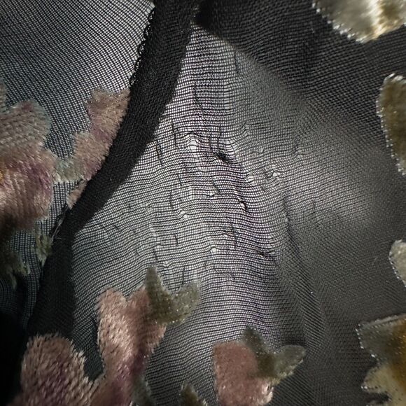 A New Day Floral Velvet Burnout Mesh Pullover Womens Large Sheer Whimsigoth - Picture 6 of 14